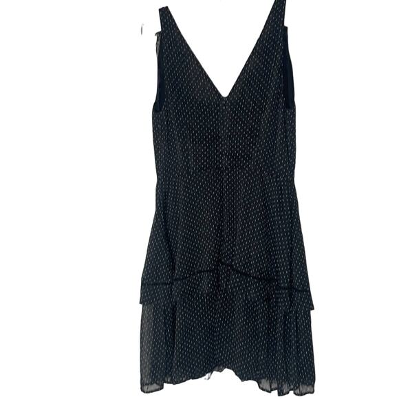 NWT Adelyn Rae lace black deep v polka dot mini tiered dress, size XS - Picture 2 of 7
